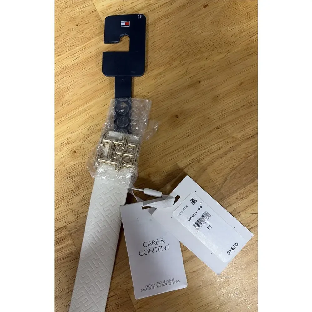 Tommy Hilfiger White Belt Women's One Size Fits Most. New with Tags